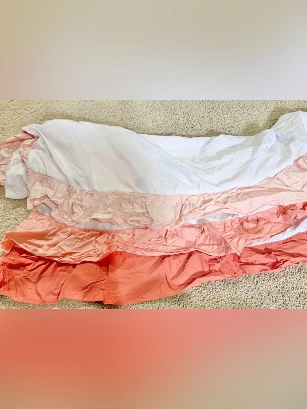 Crib Bedding Watercolor Floral Boho Chic Pink Peach Flowers Sheet Skirt Girl